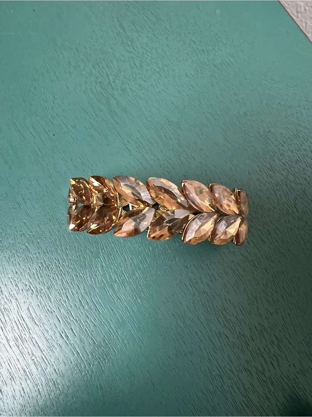 Champagne color Marquise Crystal Leaf Bracelet